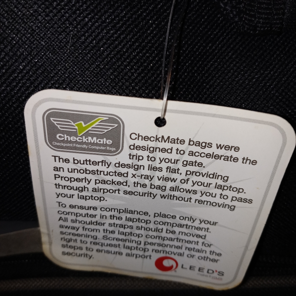 Leeds Black Checkpoint Friendly Computer Bag - Picture 9 of 10